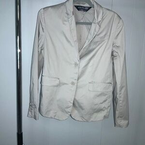 Norma Kamali Gray Single Breasted blazer sz 10 cotton blend lined capsule